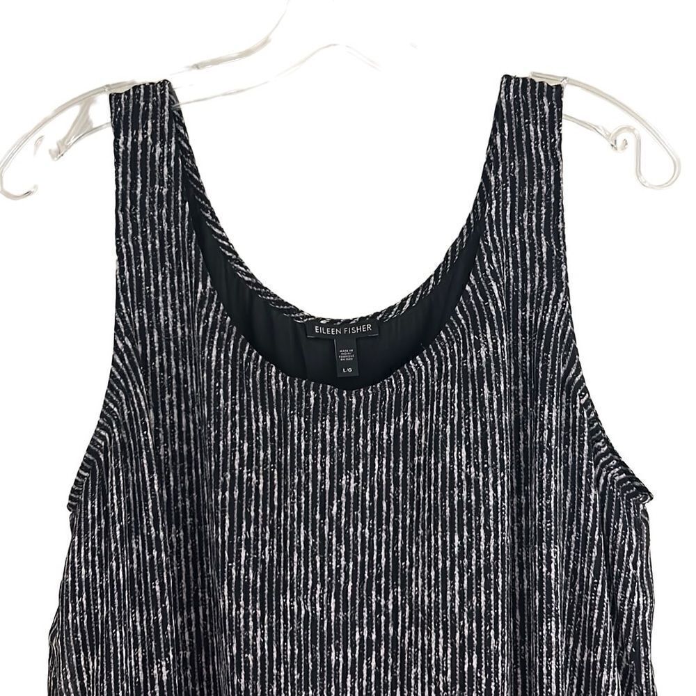 Eileen Fisher System, Women's 'Elemental' Mini Dress, Silk Crinkle, Black, Large - Picture 4 of 11